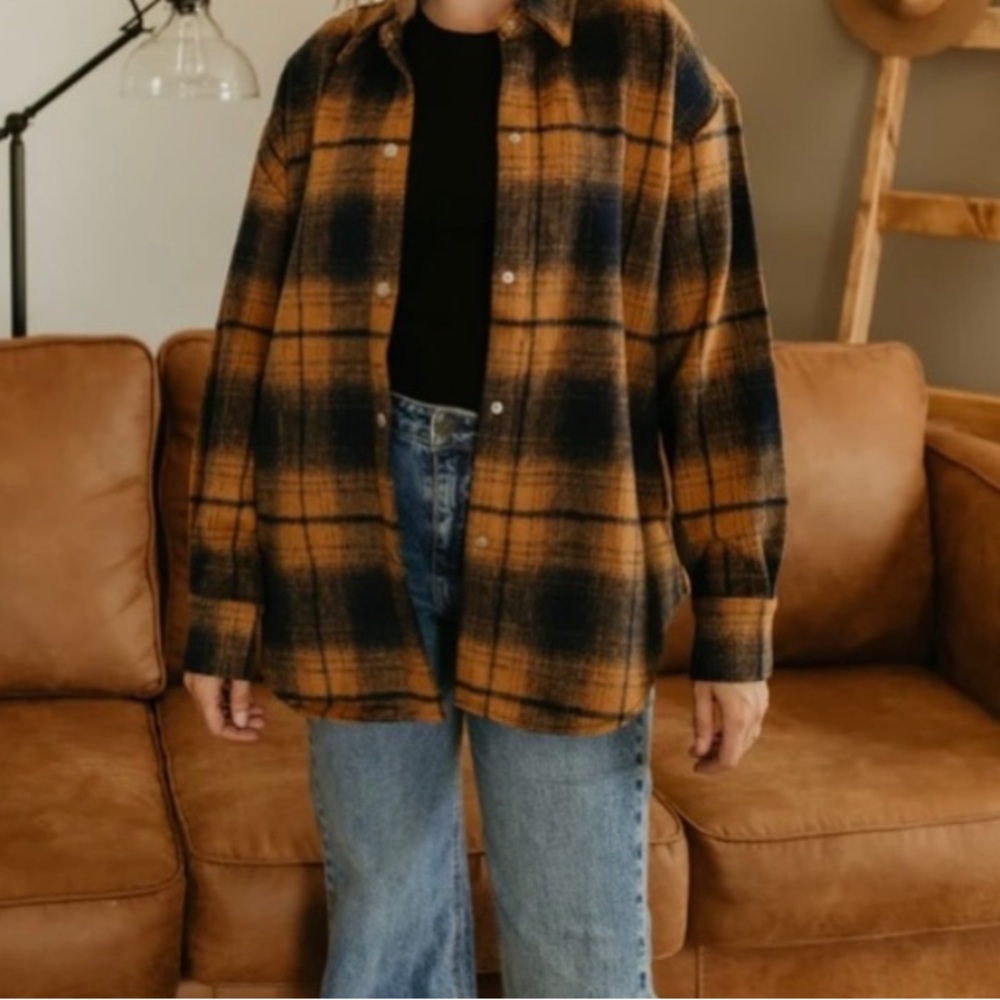 Sofia Plaid Flannel Shacket - Steve Madden - Medium